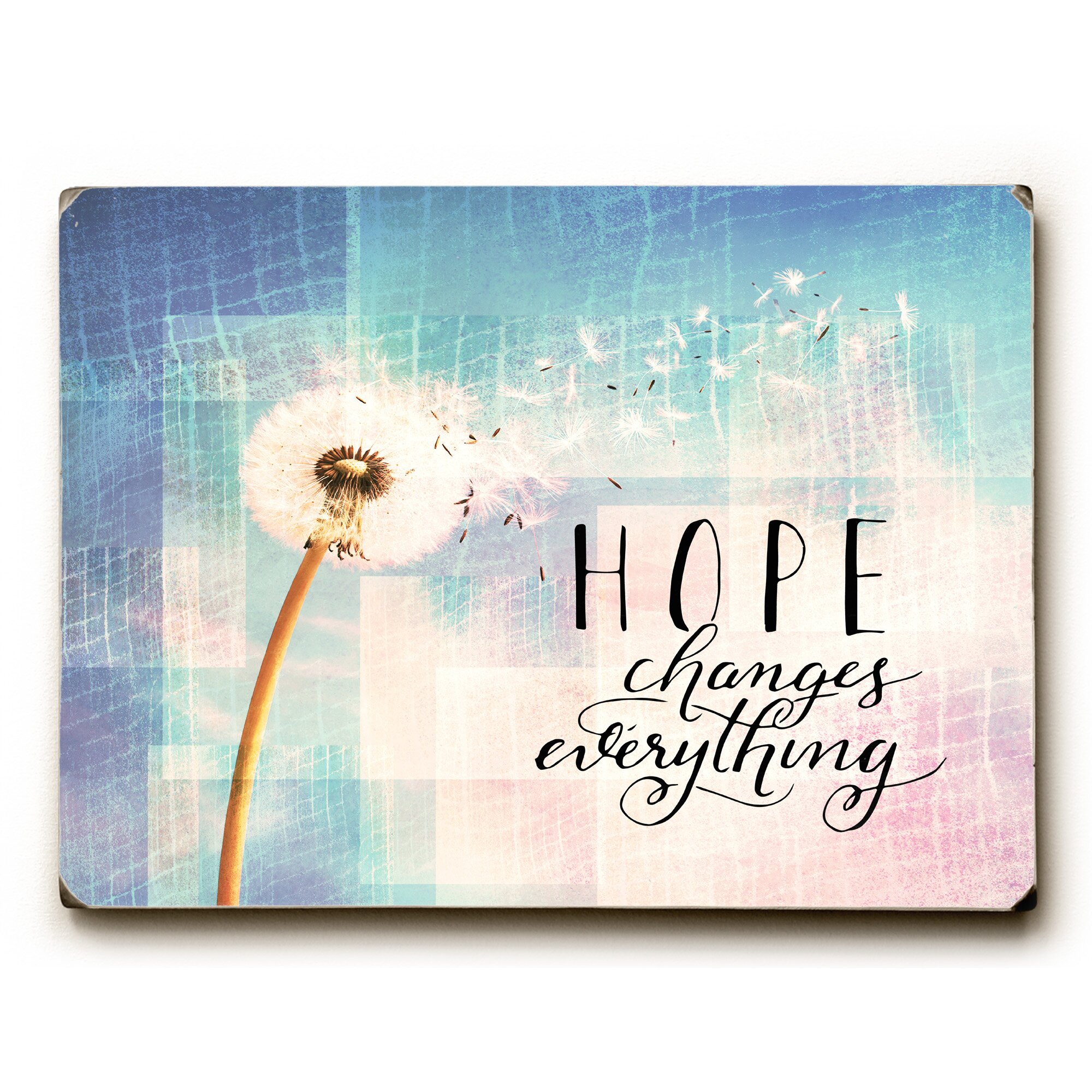 Ebern Designs 'Hope Changes Everything Dandelion' Rectangle Graphic Art